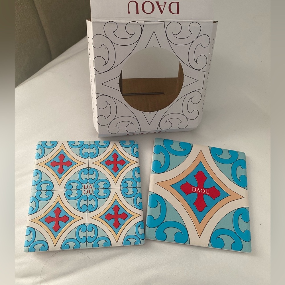 Daou Patterned ceramic Coasters Set of two